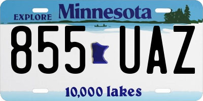 MN license plate 855UAZ