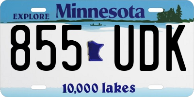 MN license plate 855UDK