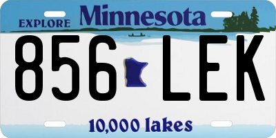 MN license plate 856LEK