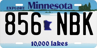 MN license plate 856NBK