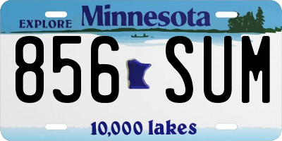 MN license plate 856SUM