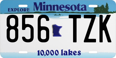 MN license plate 856TZK