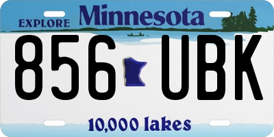 MN license plate 856UBK