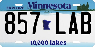 MN license plate 857LAB