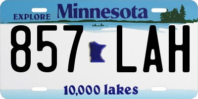 MN license plate 857LAH