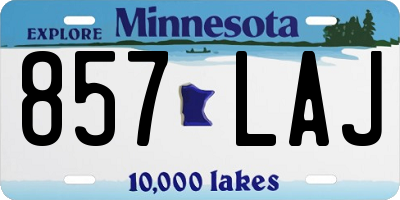 MN license plate 857LAJ