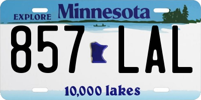 MN license plate 857LAL