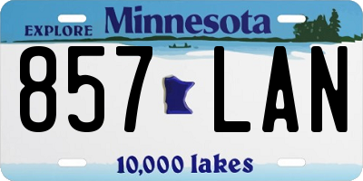 MN license plate 857LAN