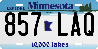 MN license plate 857LAQ