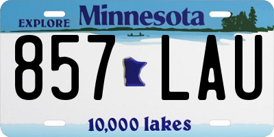 MN license plate 857LAU