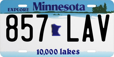 MN license plate 857LAV