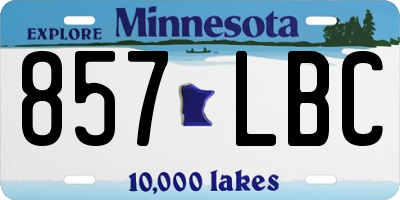 MN license plate 857LBC