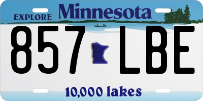 MN license plate 857LBE