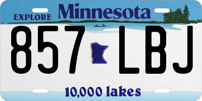 MN license plate 857LBJ