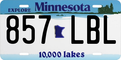 MN license plate 857LBL