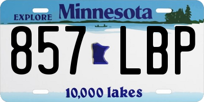 MN license plate 857LBP