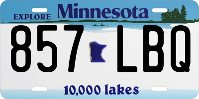 MN license plate 857LBQ