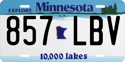MN license plate 857LBV