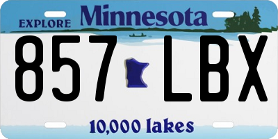 MN license plate 857LBX