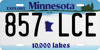 MN license plate 857LCE