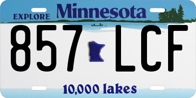 MN license plate 857LCF