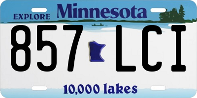 MN license plate 857LCI