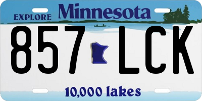MN license plate 857LCK