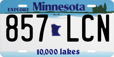 MN license plate 857LCN