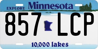 MN license plate 857LCP