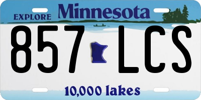 MN license plate 857LCS