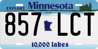 MN license plate 857LCT