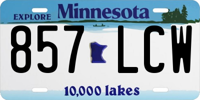 MN license plate 857LCW