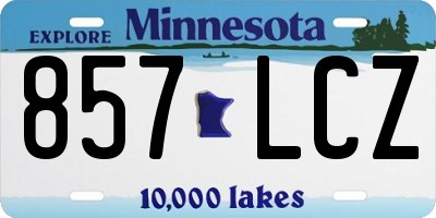MN license plate 857LCZ