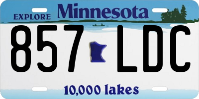 MN license plate 857LDC