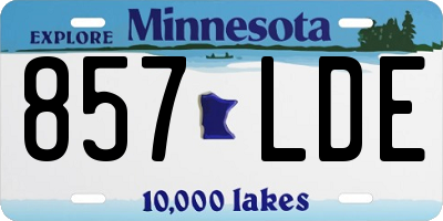 MN license plate 857LDE