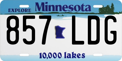 MN license plate 857LDG