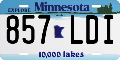 MN license plate 857LDI