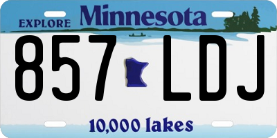 MN license plate 857LDJ