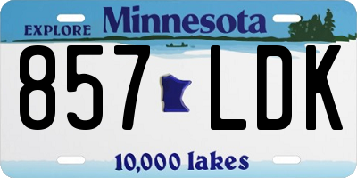 MN license plate 857LDK