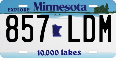 MN license plate 857LDM