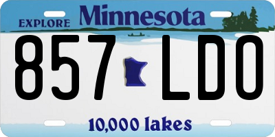 MN license plate 857LDO