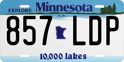MN license plate 857LDP