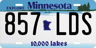 MN license plate 857LDS