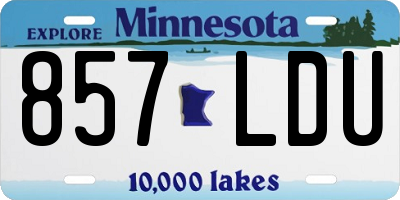 MN license plate 857LDU