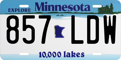 MN license plate 857LDW