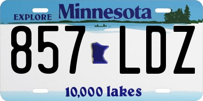 MN license plate 857LDZ