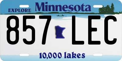 MN license plate 857LEC