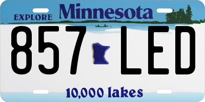 MN license plate 857LED