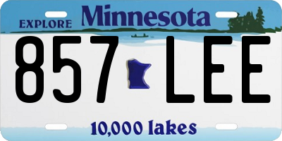 MN license plate 857LEE