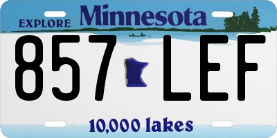 MN license plate 857LEF